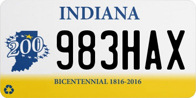 IN license plate 983HAX