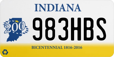 IN license plate 983HBS