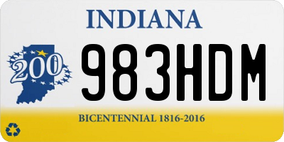 IN license plate 983HDM