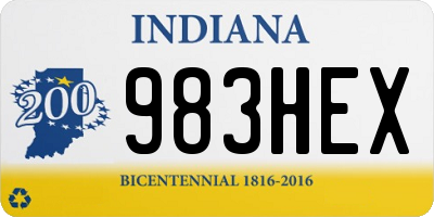 IN license plate 983HEX