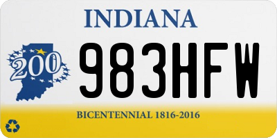 IN license plate 983HFW