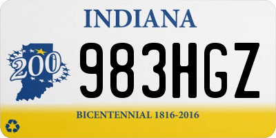 IN license plate 983HGZ