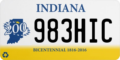 IN license plate 983HIC