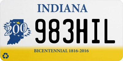 IN license plate 983HIL