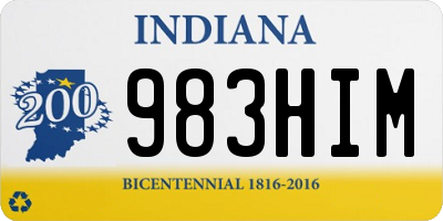 IN license plate 983HIM