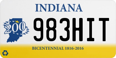 IN license plate 983HIT