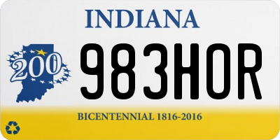 IN license plate 983HOR