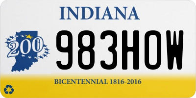 IN license plate 983HOW