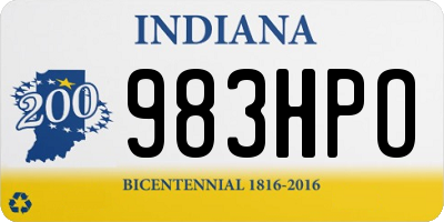 IN license plate 983HPO