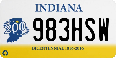 IN license plate 983HSW