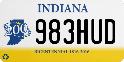 IN license plate 983HUD