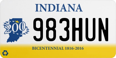 IN license plate 983HUN