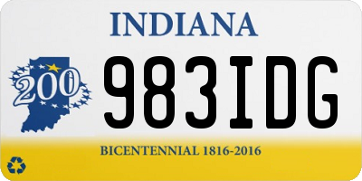 IN license plate 983IDG