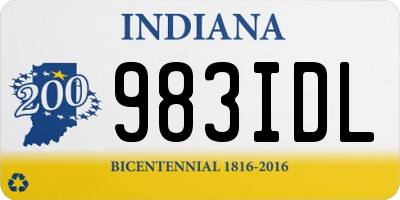 IN license plate 983IDL