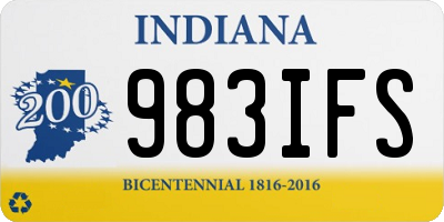 IN license plate 983IFS