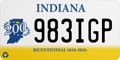 IN license plate 983IGP