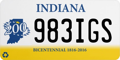 IN license plate 983IGS
