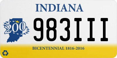 IN license plate 983III