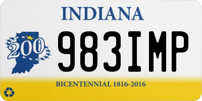 IN license plate 983IMP