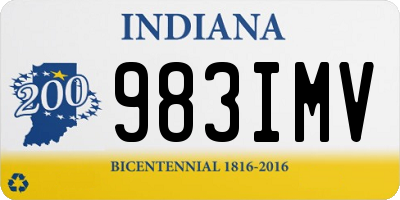 IN license plate 983IMV