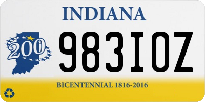 IN license plate 983IOZ