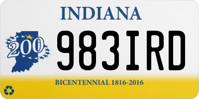 IN license plate 983IRD