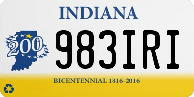 IN license plate 983IRI