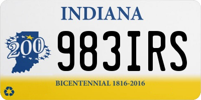 IN license plate 983IRS
