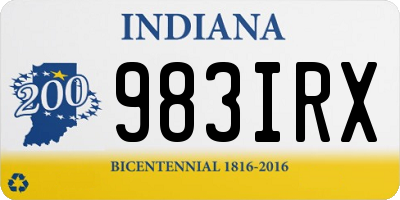 IN license plate 983IRX