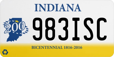 IN license plate 983ISC