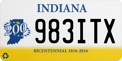 IN license plate 983ITX