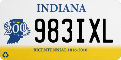 IN license plate 983IXL