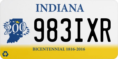 IN license plate 983IXR