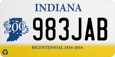 IN license plate 983JAB
