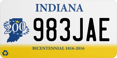 IN license plate 983JAE