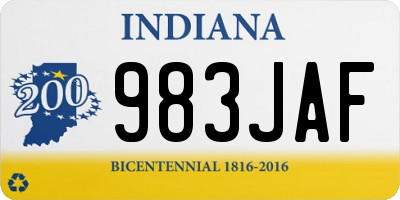 IN license plate 983JAF