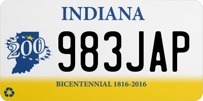 IN license plate 983JAP