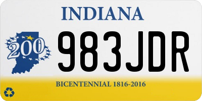 IN license plate 983JDR