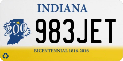 IN license plate 983JET