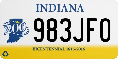 IN license plate 983JFO