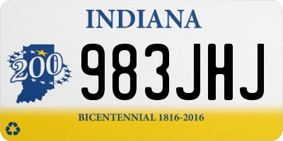 IN license plate 983JHJ