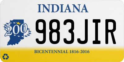 IN license plate 983JIR