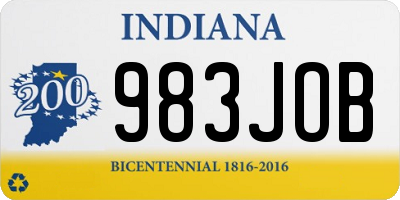 IN license plate 983JOB