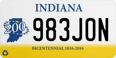 IN license plate 983JON