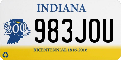 IN license plate 983JOU