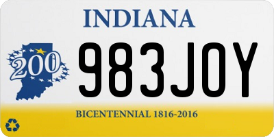 IN license plate 983JOY