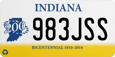 IN license plate 983JSS