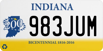 IN license plate 983JUM