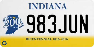 IN license plate 983JUN