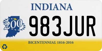 IN license plate 983JUR